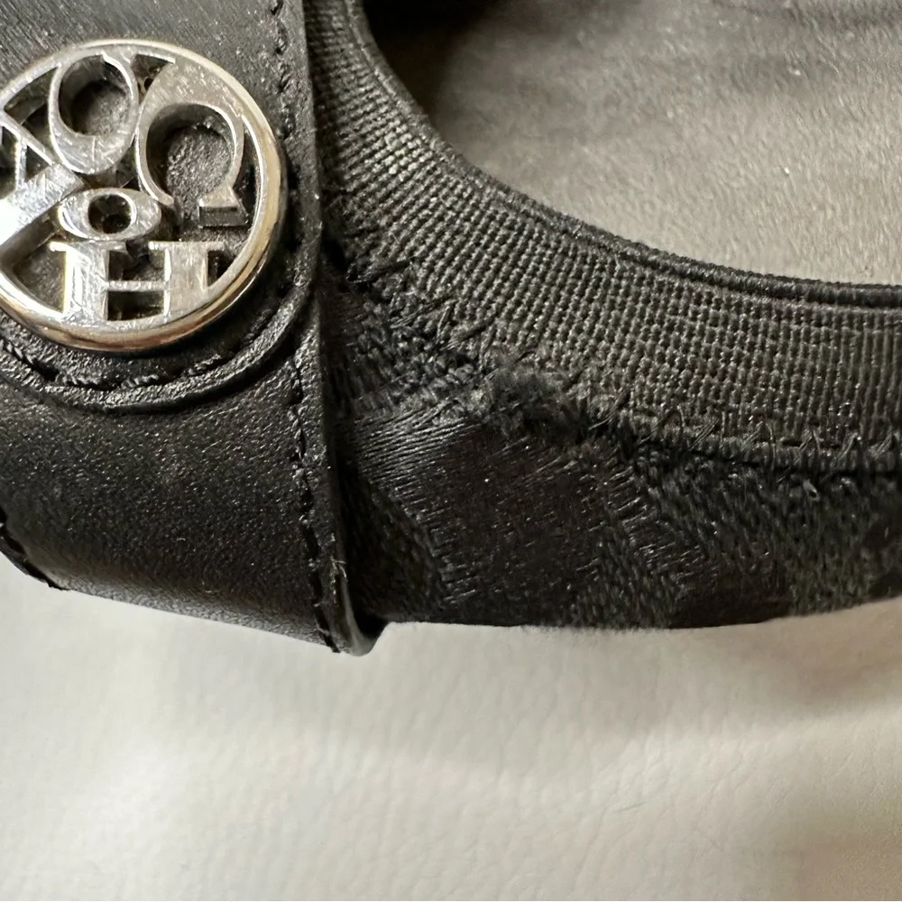 💝Coach Signature Logo Black Canvas Chelsea Elasticized Ballet Flats Black Size 6 - Picture 8 of 10